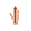 Hand measurement guide for glove sizing - wrist crease to middle fingertip