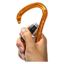 Grivel Wide K18T twist-lock carabiner - hand opening the gate